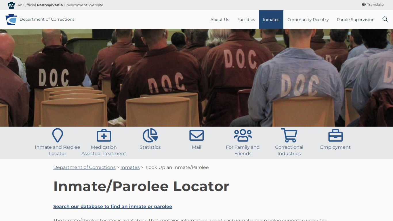 Look Up an Inmate/Parolee